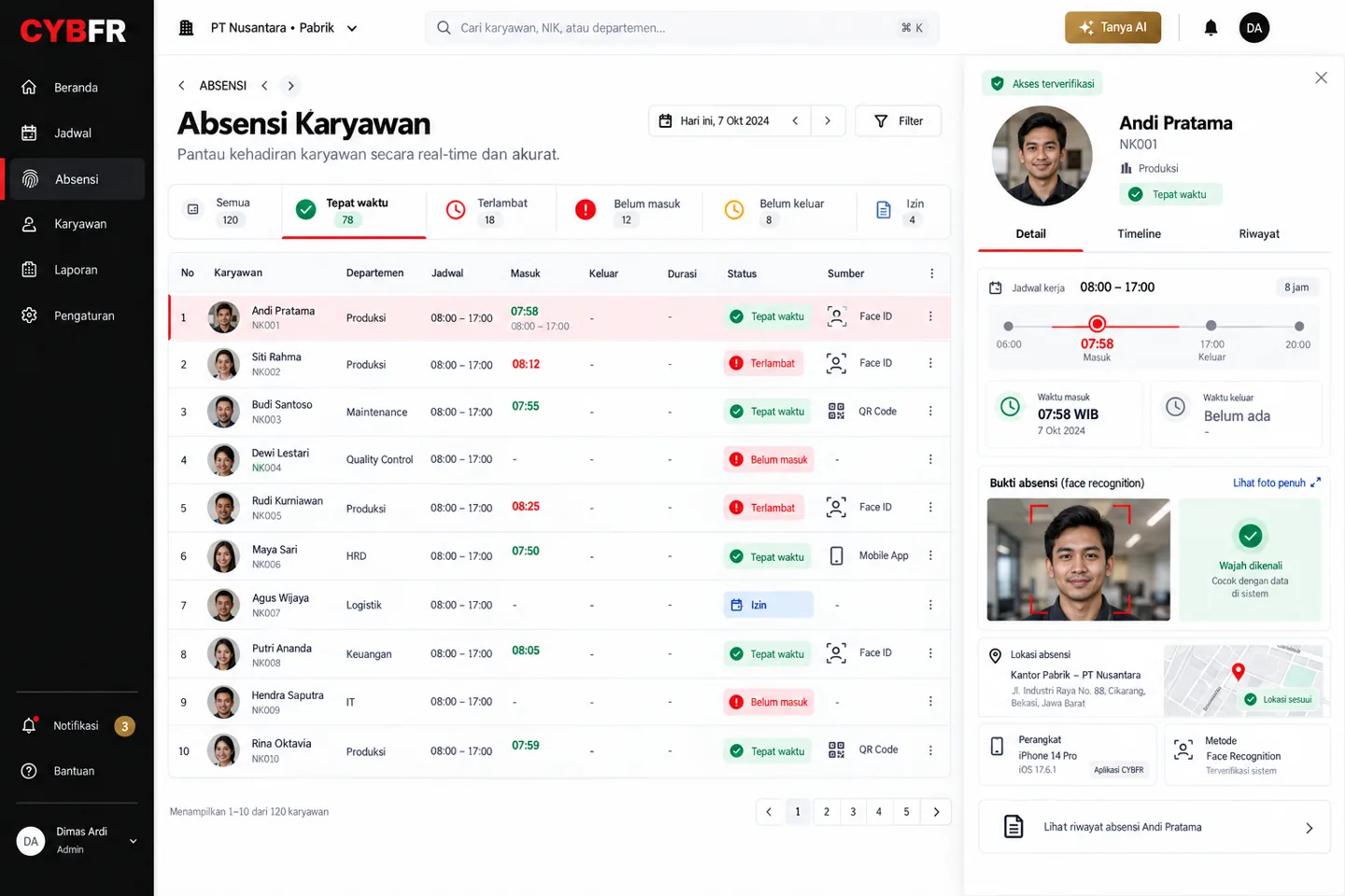 Preview absensi karyawan